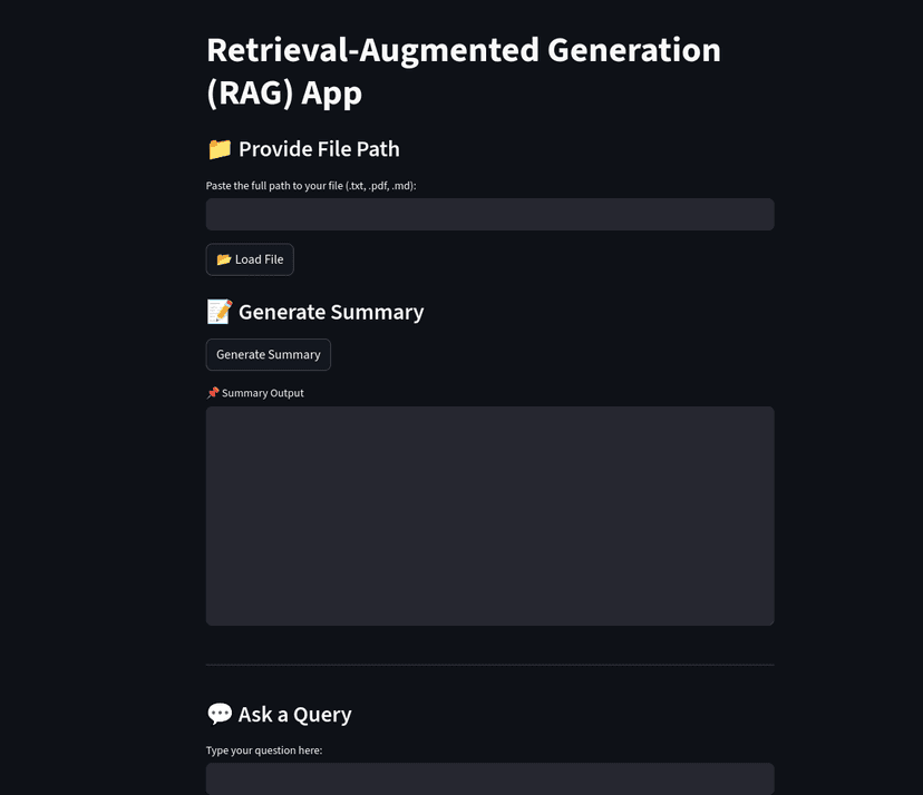 Document Summarization with Retrieval-Augmented Generation (RAG) Q&A App screenshot 1